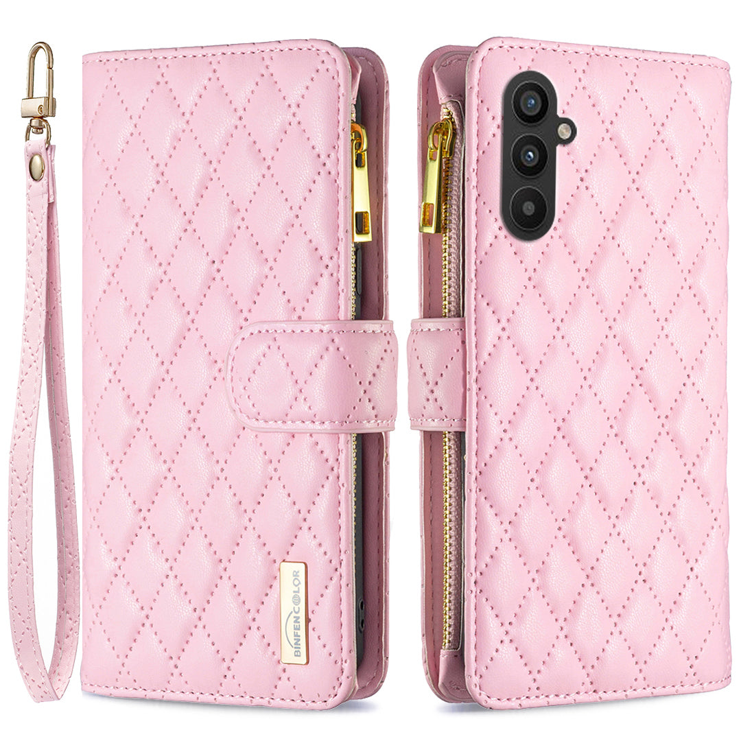 BINFEN COLOR BF Style-15 For Samsung Galaxy A25 5G Flip Case Wallet Phone Stand Shell Zipper Pocket Leather Cover BINFEN COLOR BF Style-15 For Samsung Galaxy A25 5G Flip Case Wallet Phone Stand Shell Zipper Pocket Leather Cover
